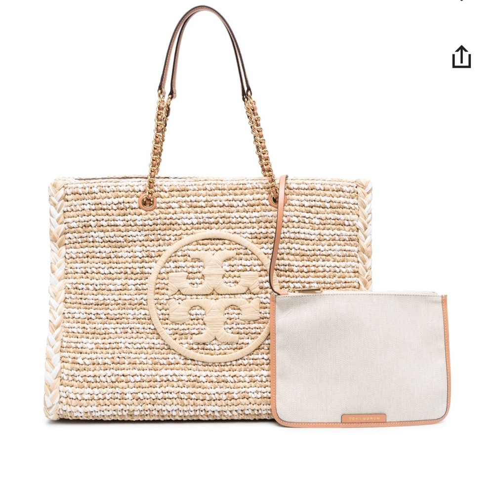 Tory Burch Tan and Cream Tote Bag